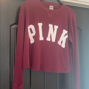 VGUC Pink Cropped Light Thermal Top XS